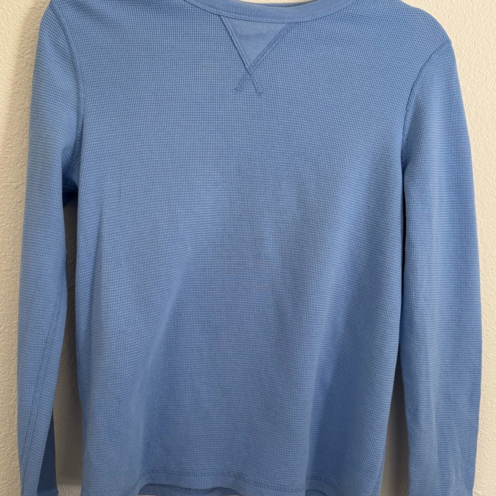 Hanna Andersson Light Blue Children’s Waffle Knit Long Sleeve Top
